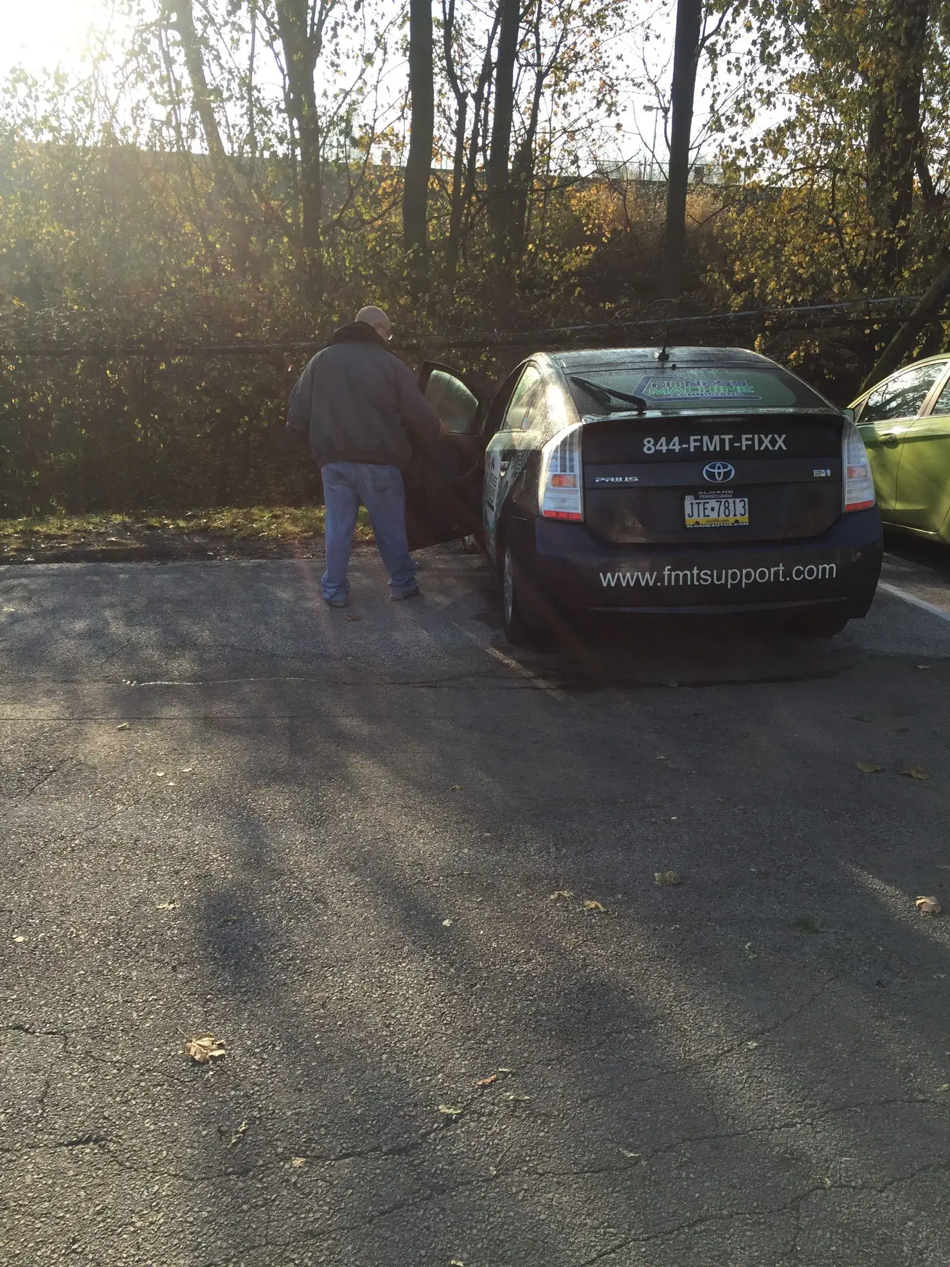 Bryan getting into the car